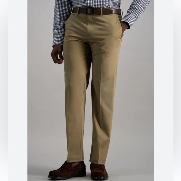 Haggar Cool 18 Pro Strainght Fit  Khaki Men's Pant Size 34 - Picture 1 of 13